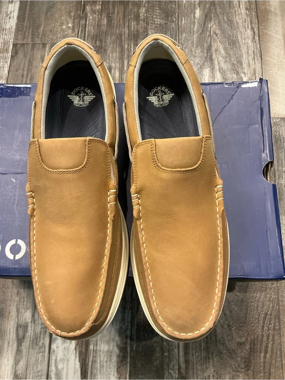 Dockers Men's Cognac Slip-On Leather Loafer Size 14
